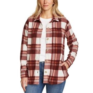 SHACKET EddieBauer SOFT MicroFleece Pockets Plush Unlined EUC